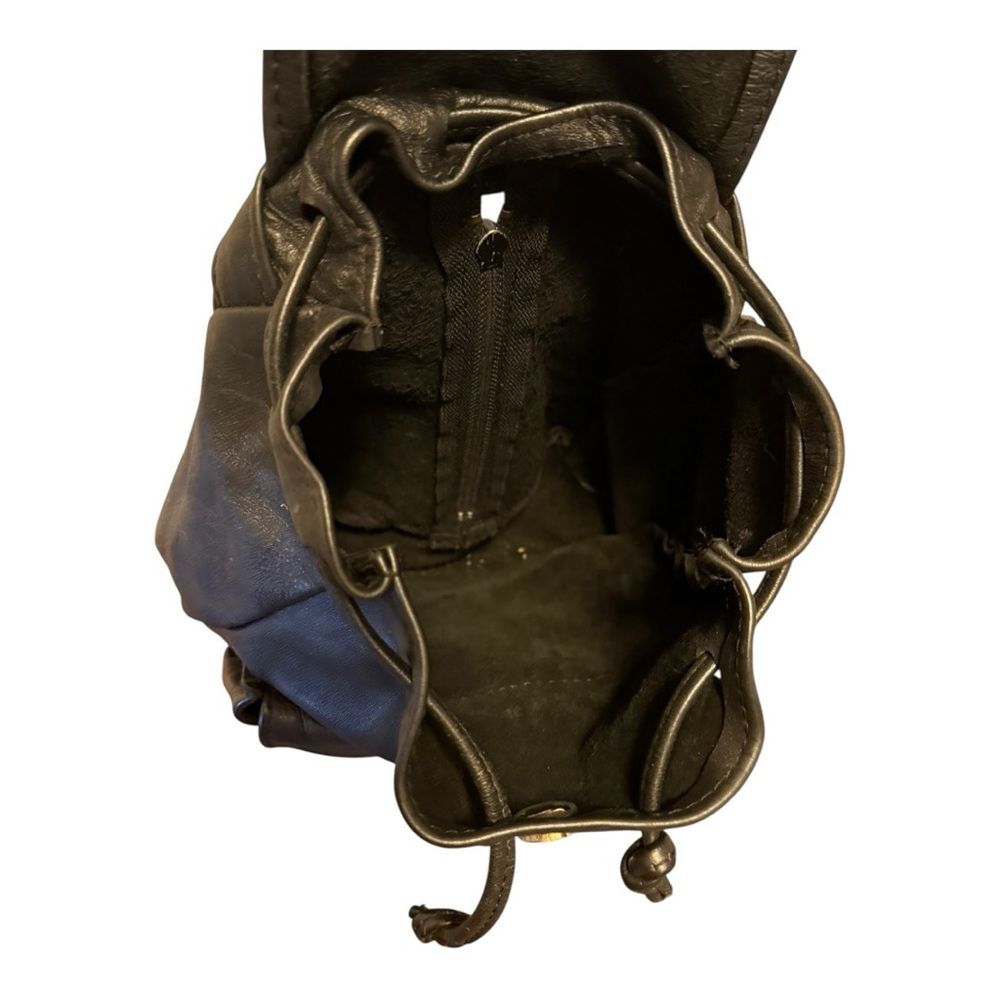 Black Soft‎ Leather Small Backpack - image 3